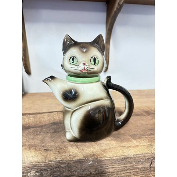 Tea Pot Vintage KITTY CAT Ceramic 1972 CMIMade in Japan